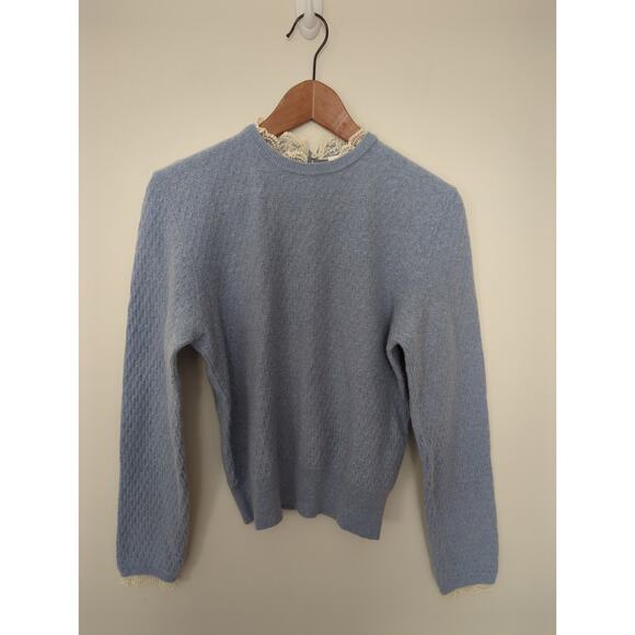 Sandro Paris Lace Trim Pointelle Sweater - Picture 5 of 11